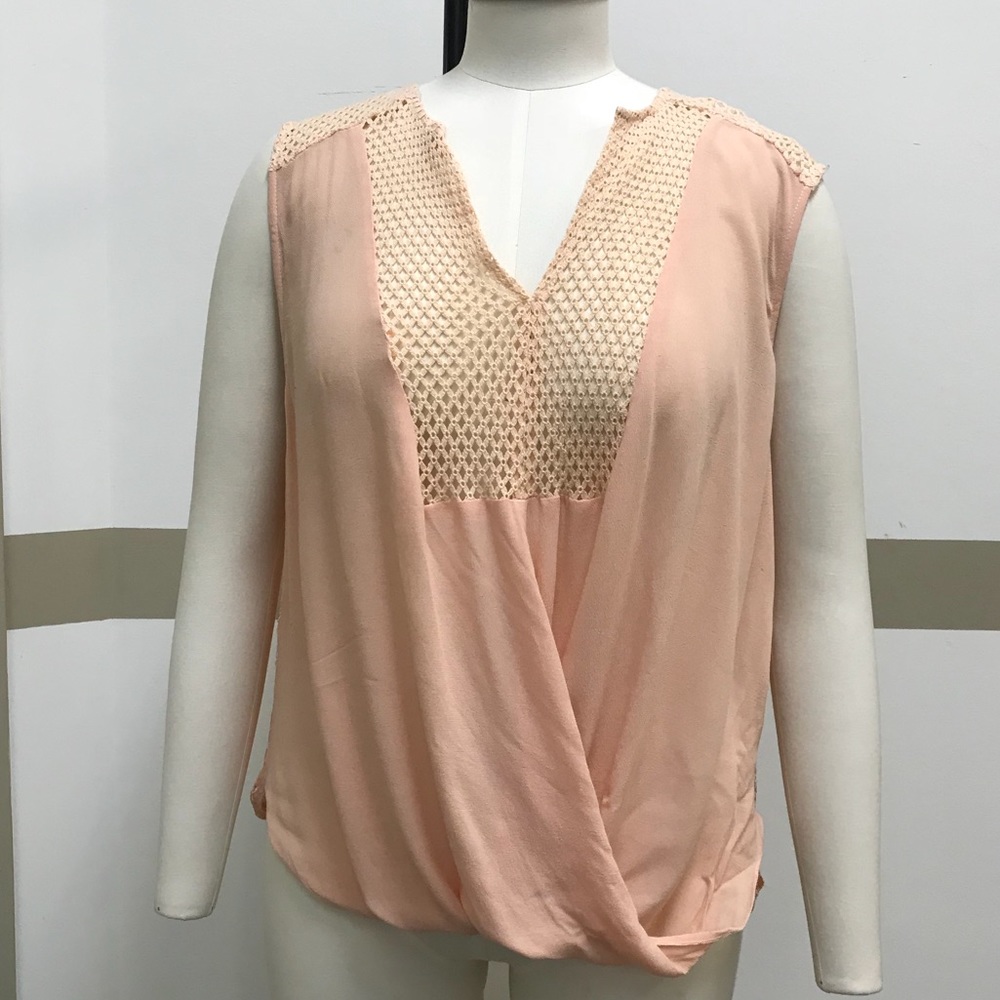 Hazel knot blouse peach color